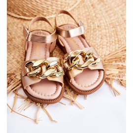FR1 Sandalias Infantiles Con Velcro Layra Dorado ['dorado'] 5