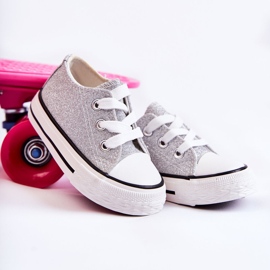 Deportivas Infantiles Atadas Plata Wella 2