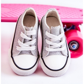 Deportivas Infantiles Atadas Plata Wella 3