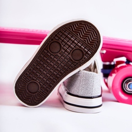 Deportivas Infantiles Atadas Plata Wella 4