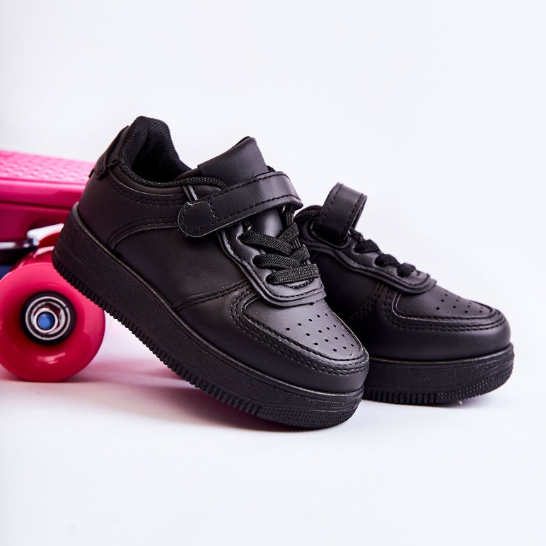 Deportivas Infantiles Elike Negras Con Velcro negro 1