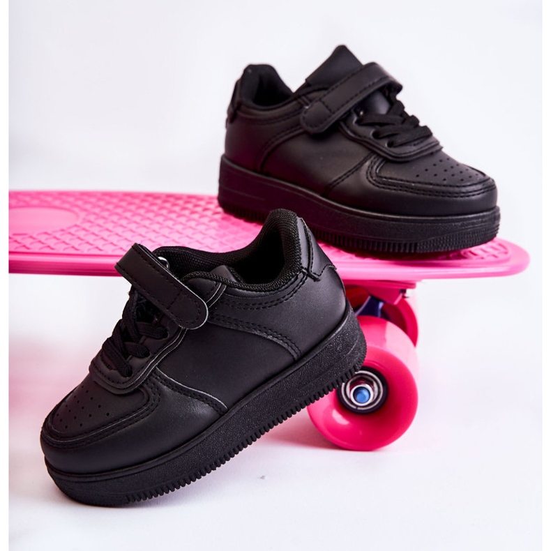 Deportivas Infantiles Elike Negras Con Velcro negro 2