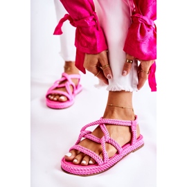 PS1 Sandalias Mujer Moda Trenzado Fucsia Amparo rosado 1