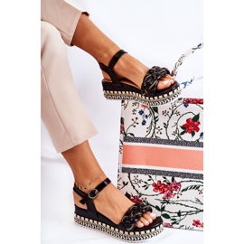 PS1 Sandalias Mujer Cuña Negro Chaves 5