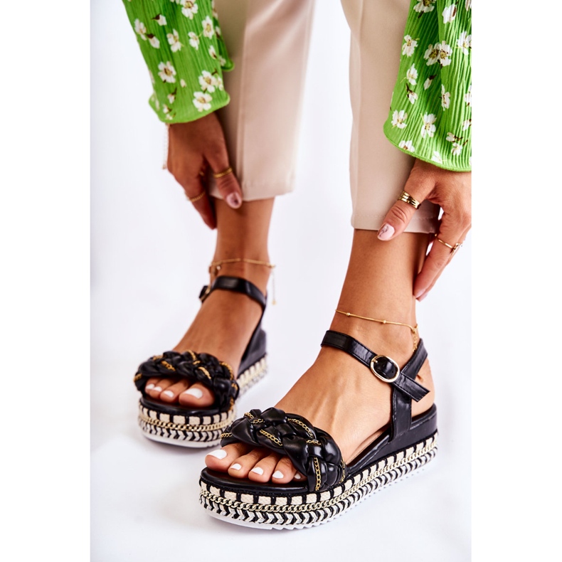 PS1 Sandalias Mujer Cuña Negro Chaves 2