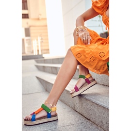 FB1 Sandalias Mujer Para Verano Multicolor Galia azul naranja verde amarillo 1