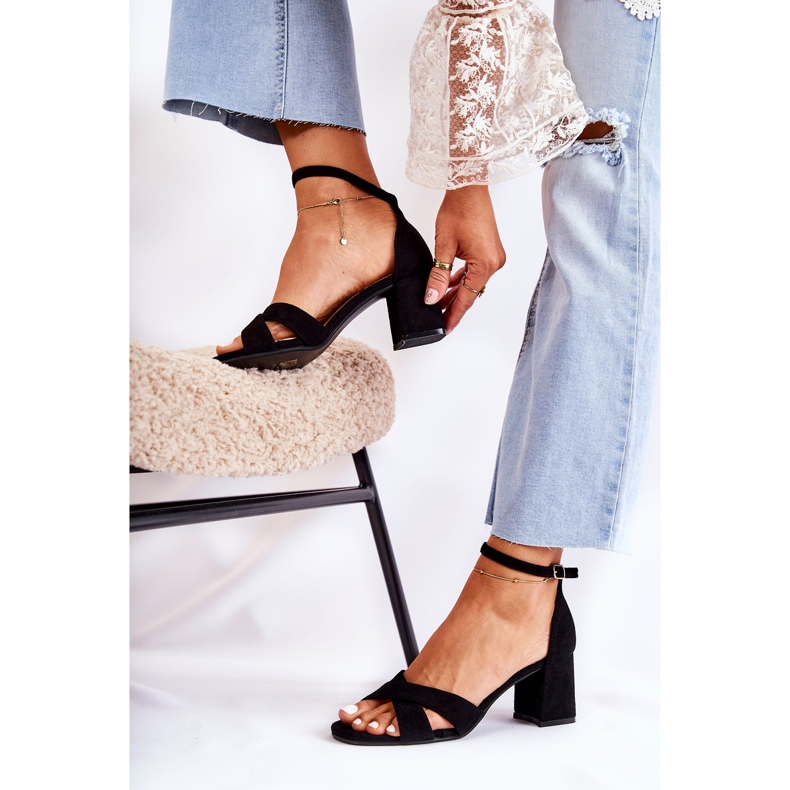 PS1 Sandalias Mujer Clásicas Con Tacón Negro Ester 2