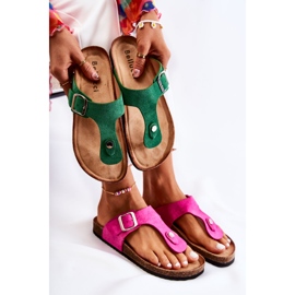 FB1 Pantuflas De Mujer Con Hebilla Rosa Elina rosado 7