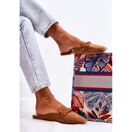 FB1 Pantuflas Mujer Ante Beige Olena marrón 3