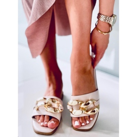 Zapatillas casa con cadena Dalia Beige 1