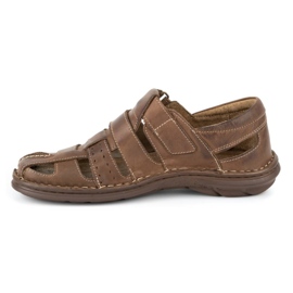 Olivier Sandalias masculinas 467 marrón oscuro 1