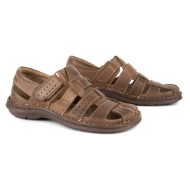 Olivier Sandalias masculinas 467 marrón oscuro 3