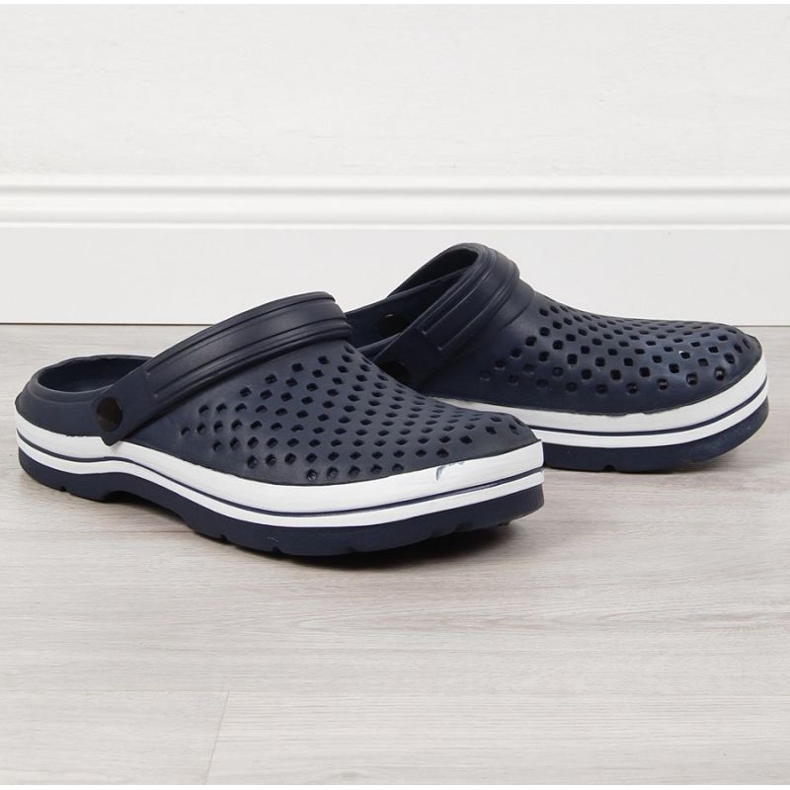 Novedad M EVE301B zapatillas de casa espuma calada azul marino 1