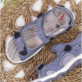 Sandalias de piel con velcro Rieker W RKR458 azul 4