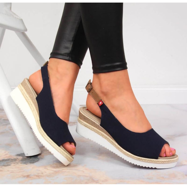 Sandalias con cuña Big Star Jr INT1727A azul marino 2