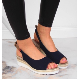 Sandalias con cuña Big Star Jr INT1727A azul marino 4