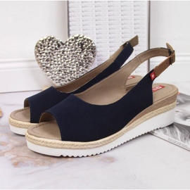 Sandalias con cuña Big Star Jr INT1727A azul marino 5