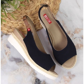 Sandalias con cuña Big Star Jr INT1727A azul marino 6