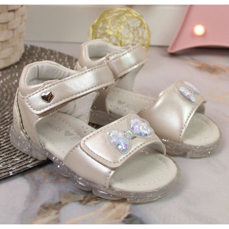 Miss❤E Sandalias velcros lazo Miss Jr EU650A plata ['plata'] 2