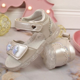 Miss❤E Sandalias velcros lazo Miss Jr EU650A plata ['plata'] 3