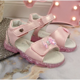 BM Sandalias velcro con lazo Miss❤E Jr EU650B rosa rosado 2