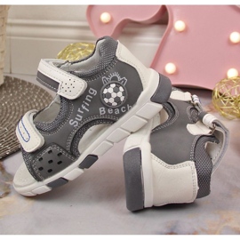 Sandalias velcro NEWS Jr EU651B gris 3