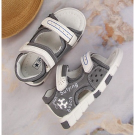 Sandalias velcro NEWS Jr EU651B gris 4