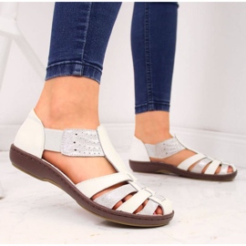 Sandalias cerradas T.Sokolski W SCA168B blanco-plata 2