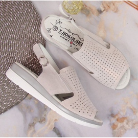 Sandalias cuña T.Sokolski W SCA169 beige-plata 3