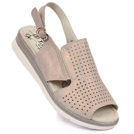 Sandalias cuña T.Sokolski W SCA169 beige-plata 4