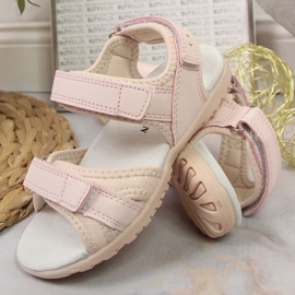 Sandalias velcros American Club Jr AM895A rosa rosado 2