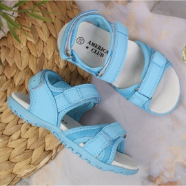 Sandalias velcros American Club Jr AM895B azul 3
