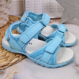 Sandalias velcros American Club Jr AM895B azul 6