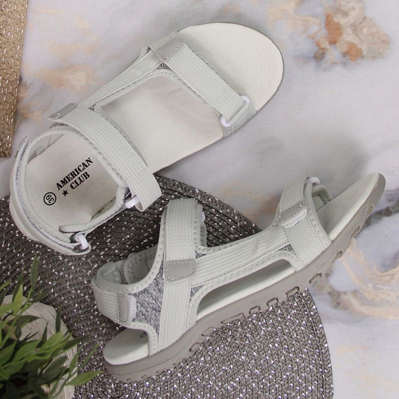 American Club W AM896B sandalias velcro gris 2