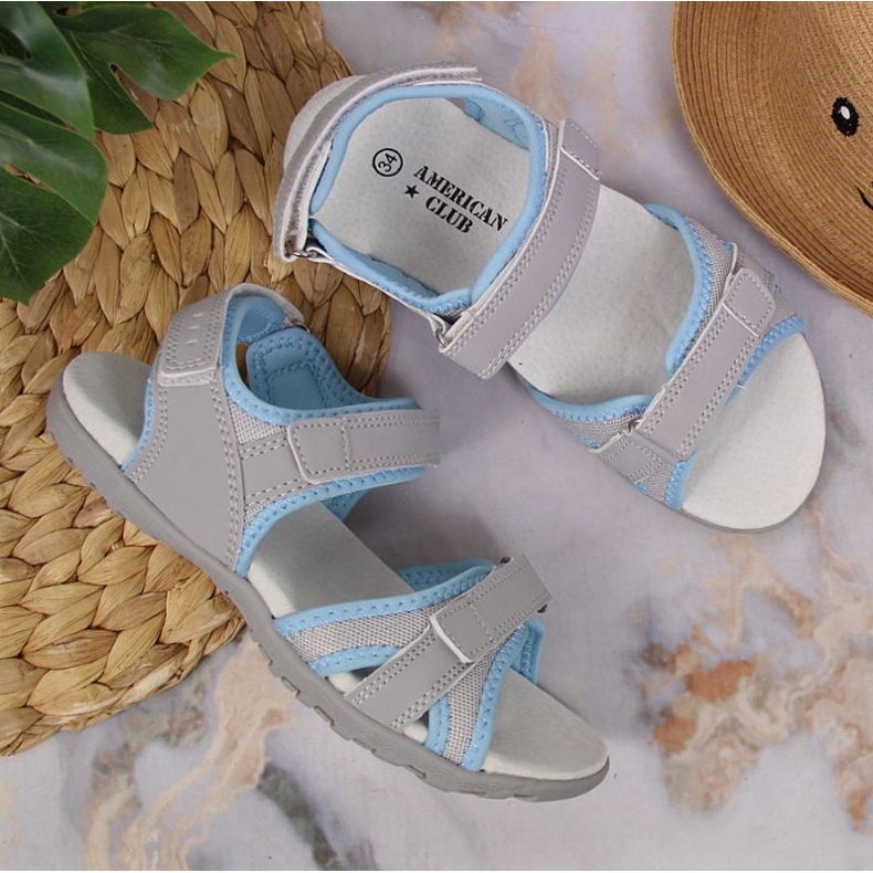 American Club Jr AM898A sandalias velcro gris 2