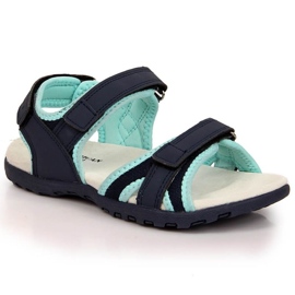 Sandalias velcros American Club Jr AM898B azul marino-menta 4