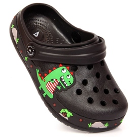 Zapatillas American Club Jr.AM900A negras con dinosaurio negro 5