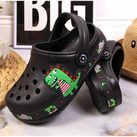 Zapatillas American Club Jr.AM900A negras con dinosaurio negro 6