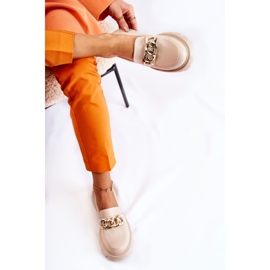 FB1 Mocasín Piel Cadena Beige Claro Amicable 4