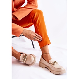 FB1 Mocasín Piel Cadena Beige Claro Amicable 2
