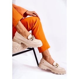 FB1 Mocasín Piel Cadena Beige Claro Amicable 3