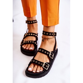 PM1 Sandalias Mujer De Ante Con Tiras Parys Negras negro 6