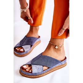 Zapatillas perfiladas de cuero Maciejka 04986-17 Azul 4