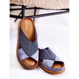 Zapatillas perfiladas de cuero Maciejka 04986-17 Azul 5