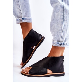 S.Barski Sandalias Catalise de mujer de piel negra negro 4