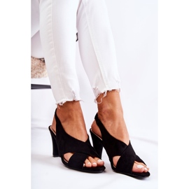 S.Barski Sandalias de gamuza Therala negras de moda negro 6