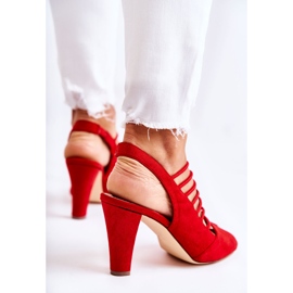 S.Barski Sandalias de tacón alto de gamuza roja de Vinnie rojo 5