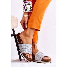 S.Barski Pantuflas Clásicas De Mujer Con Cadena Azul Maddy 1 S.Barski Pantuflas Clásicas De Mujer Con Cadena Azul Maddy 1