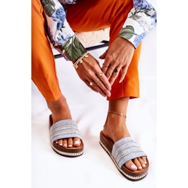 S.Barski Pantuflas Clásicas De Mujer Con Cadena Azul Maddy 6