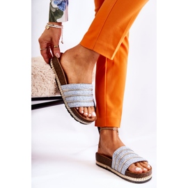 S.Barski Pantuflas Clásicas De Mujer Con Cadena Azul Maddy 5